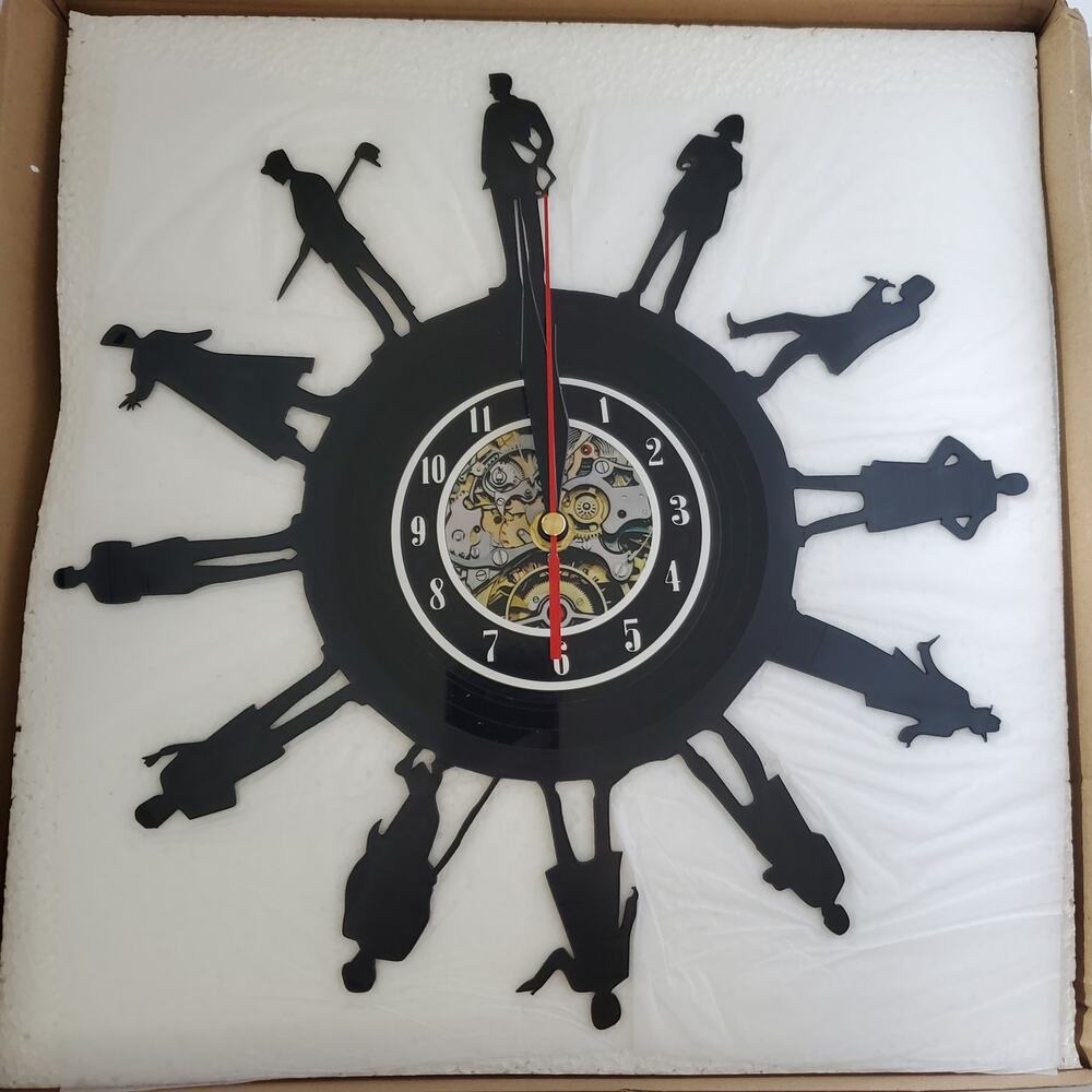 The Doctors Wall Clock 12" Analog Black Timelords Sci-fi Fantasy Contemporary